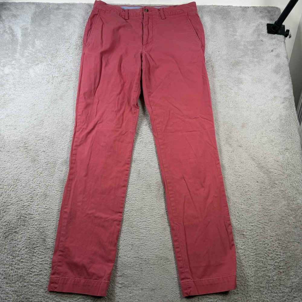 Polo Ralph Lauren Pants Mens 32x34 Pink Chino Stretch Cotton Twill Straight Fit